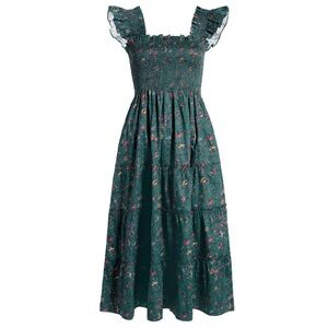 Hill House Home Ellie Nap Dress in Bottle Green Fleur Chintz